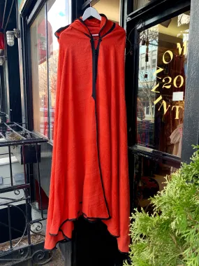 1970's-80's Moroccan Wool Woven Hooded Cape with Black Cord Trim