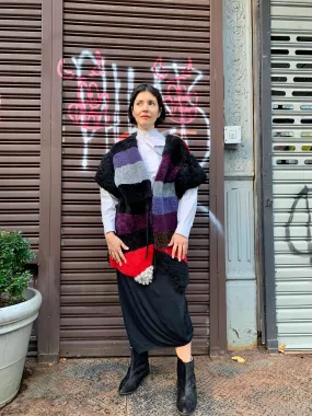 1990s-2000s Patchwork Dyed Sheepskin Vest