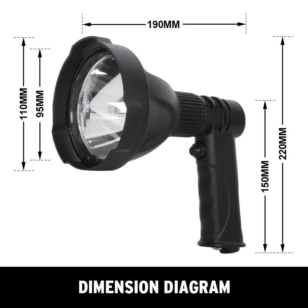 25W Handheld Spot Light Rechargeable LED Spotlight Hunting Shooting 12V