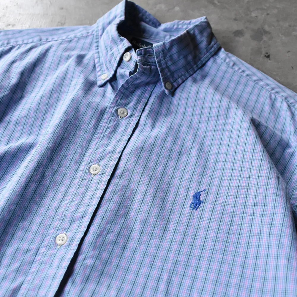 90's Ralph Lauren “CLASSIC FIT” チェック 半袖 ボタンダウンシャツ 240807 S2150
