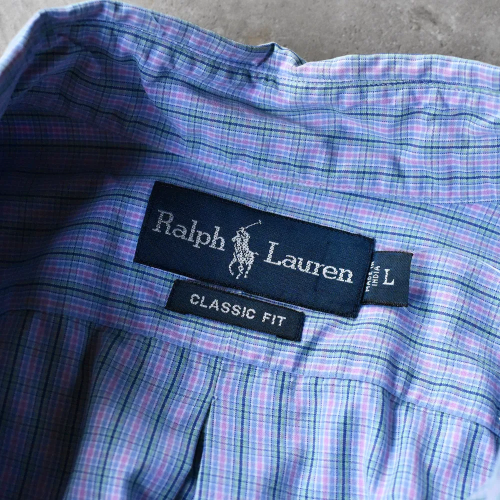 90's Ralph Lauren “CLASSIC FIT” チェック 半袖 ボタンダウンシャツ 240807 S2150