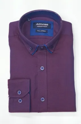 Advise Long Sleeve Casual Shirt 857 - Burgundy