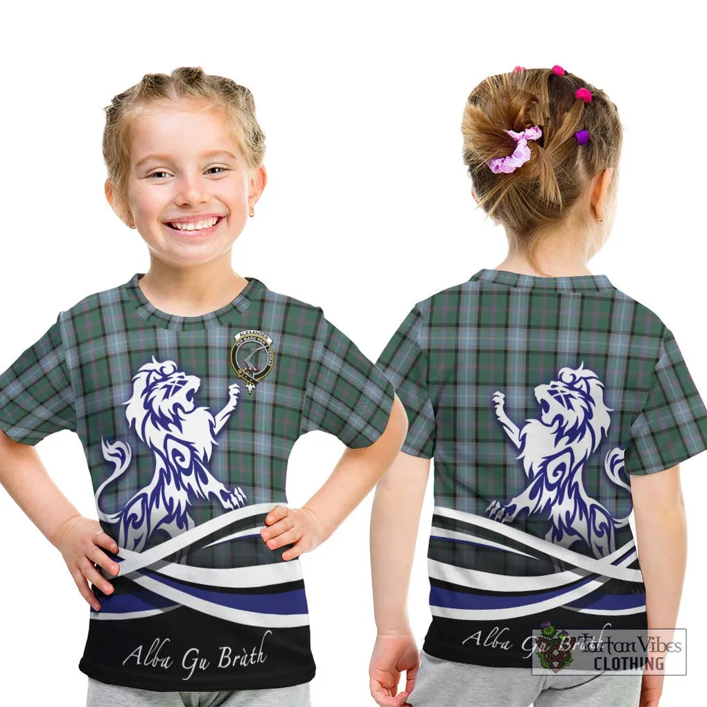 Alexander of Menstry Hunting Tartan Kid T-Shirt with Alba Gu Brath Regal Lion Emblem