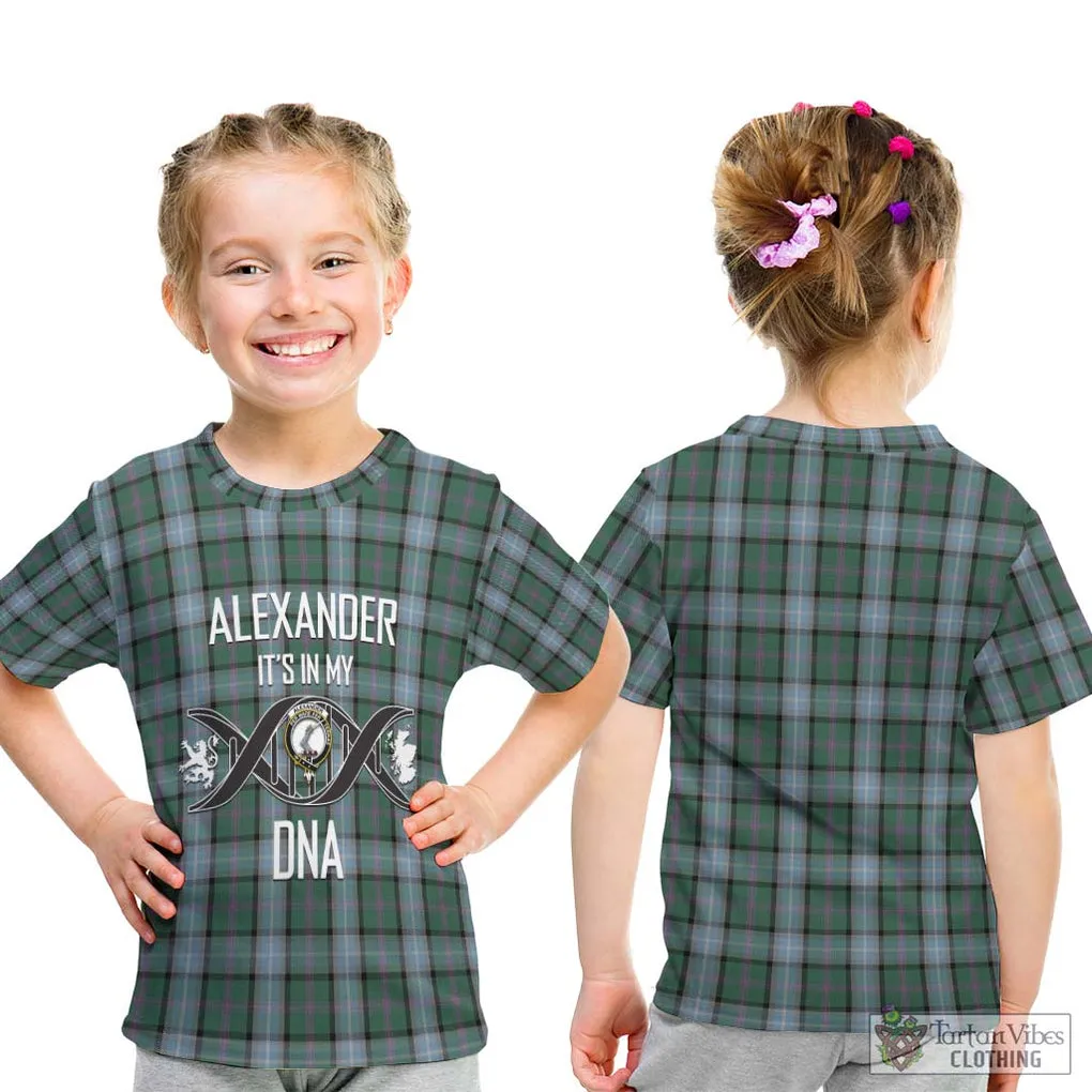 Alexander of Menstry Hunting Tartan Kid T-Shirt with Family Crest DNA In Me Style