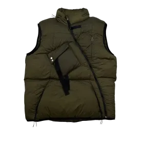 ALYX Asymmetric Khaki Multipocket Puffer Gilet -XL