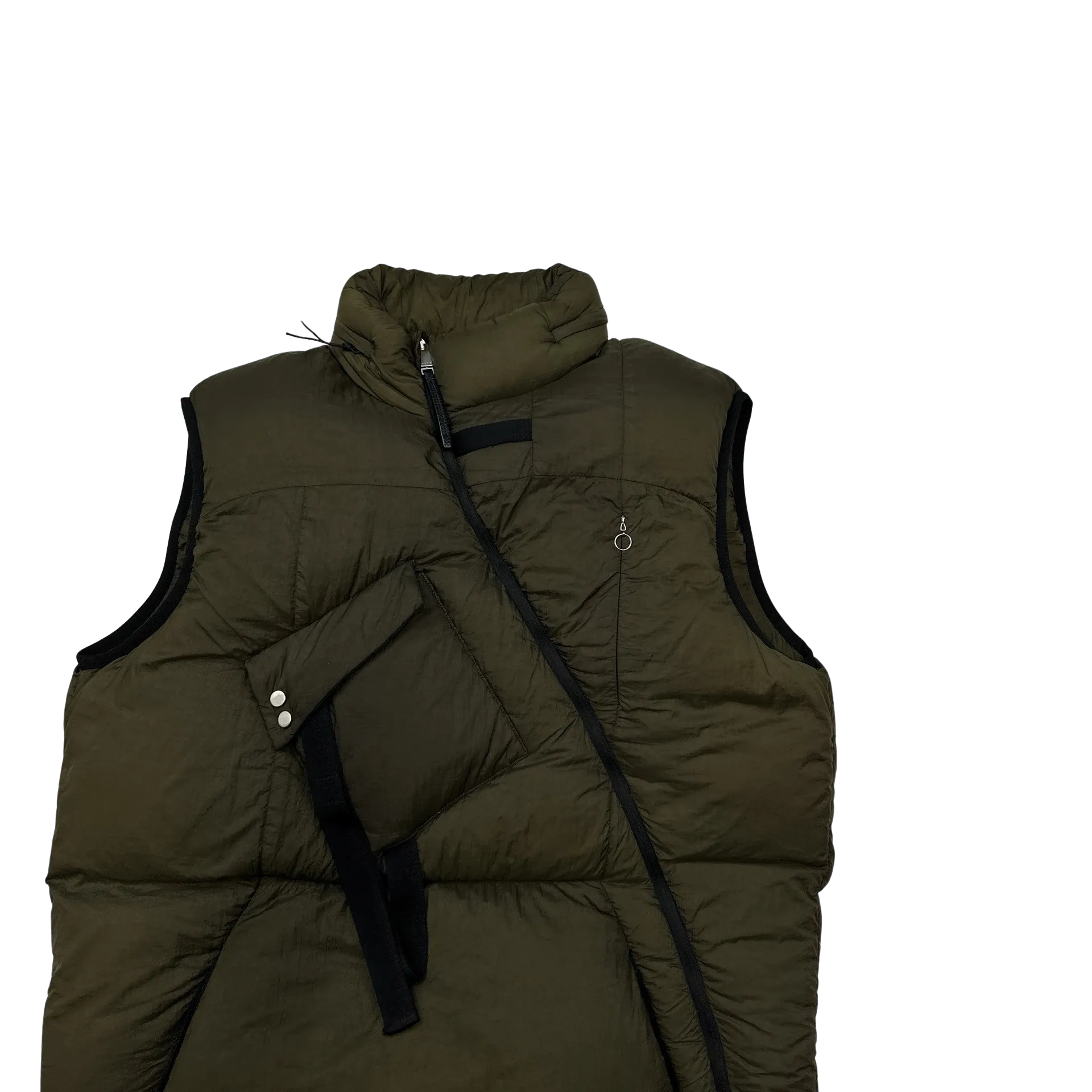 ALYX Asymmetric Khaki Multipocket Puffer Gilet -XL