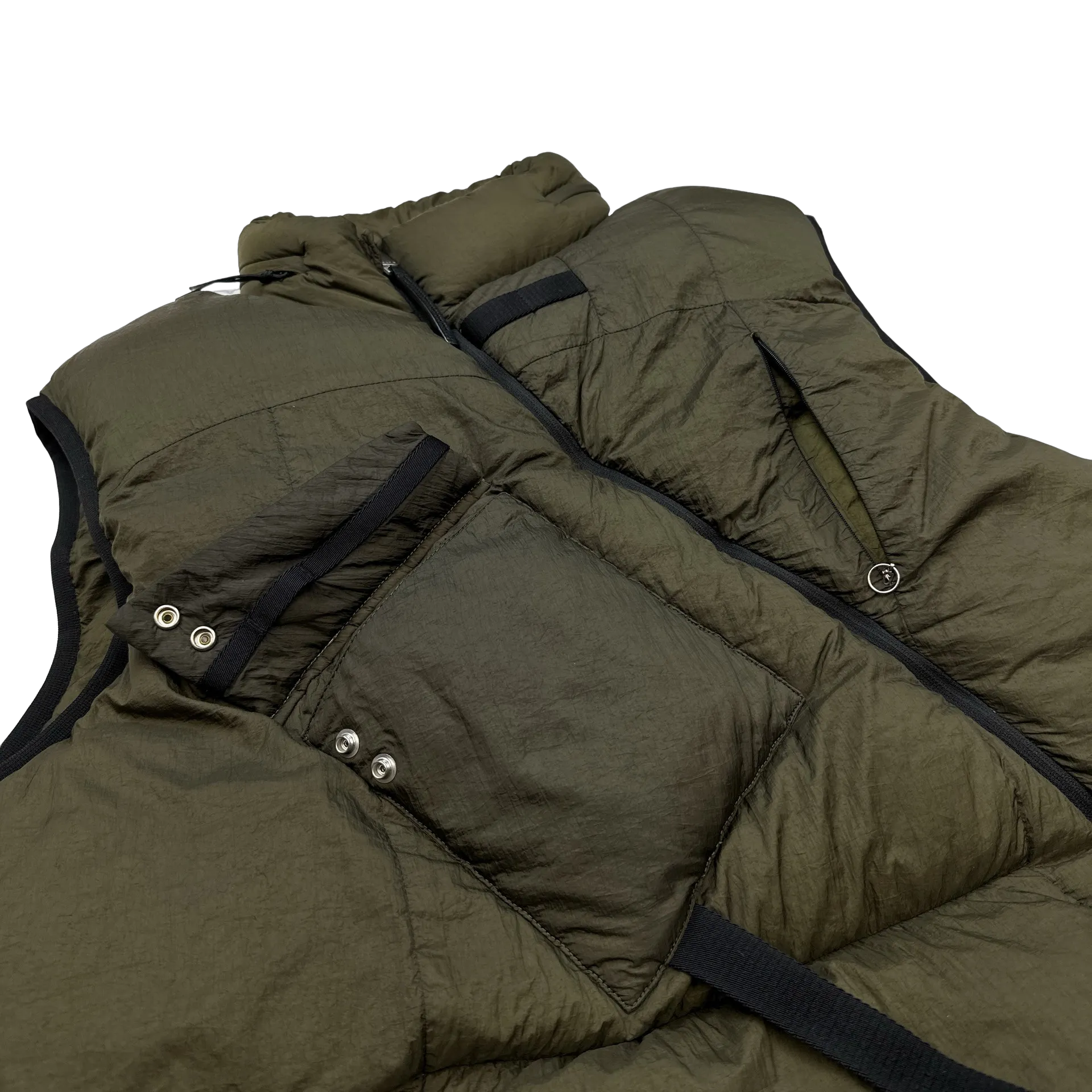 ALYX Asymmetric Khaki Multipocket Puffer Gilet -XL