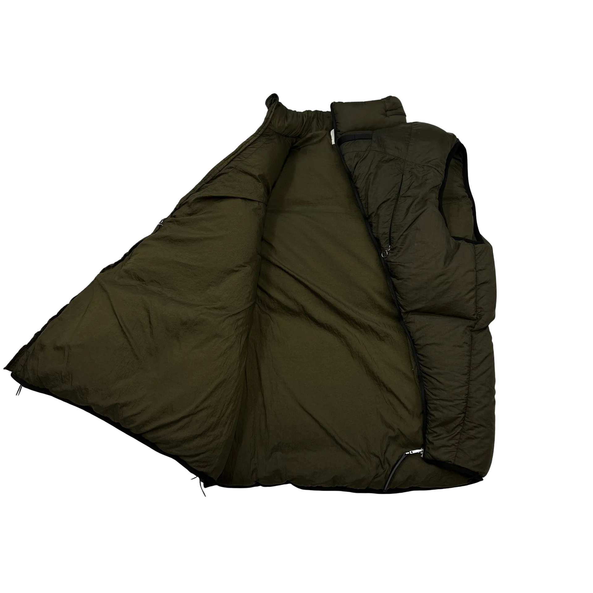 ALYX Asymmetric Khaki Multipocket Puffer Gilet -XL