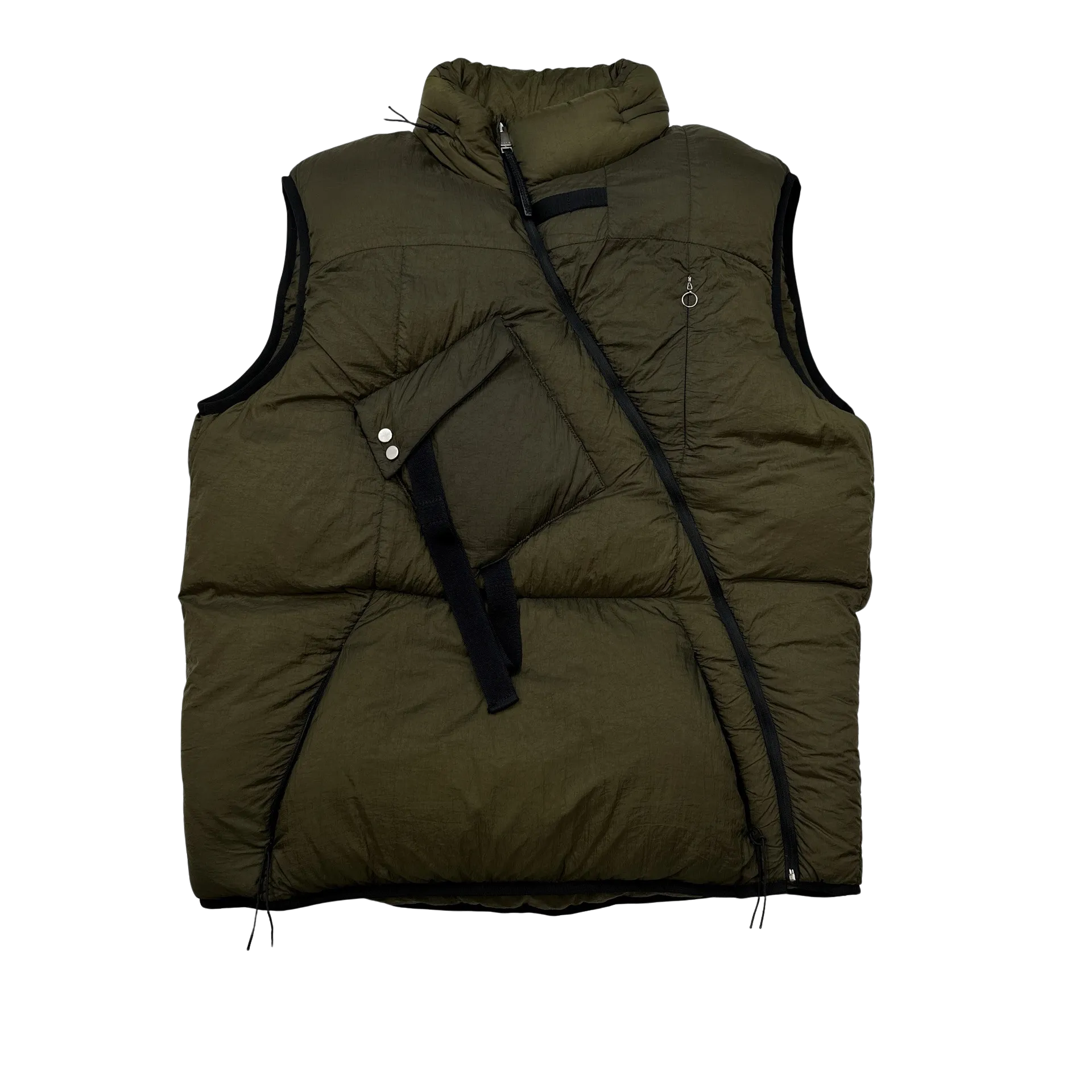 ALYX Asymmetric Khaki Multipocket Puffer Gilet -XL