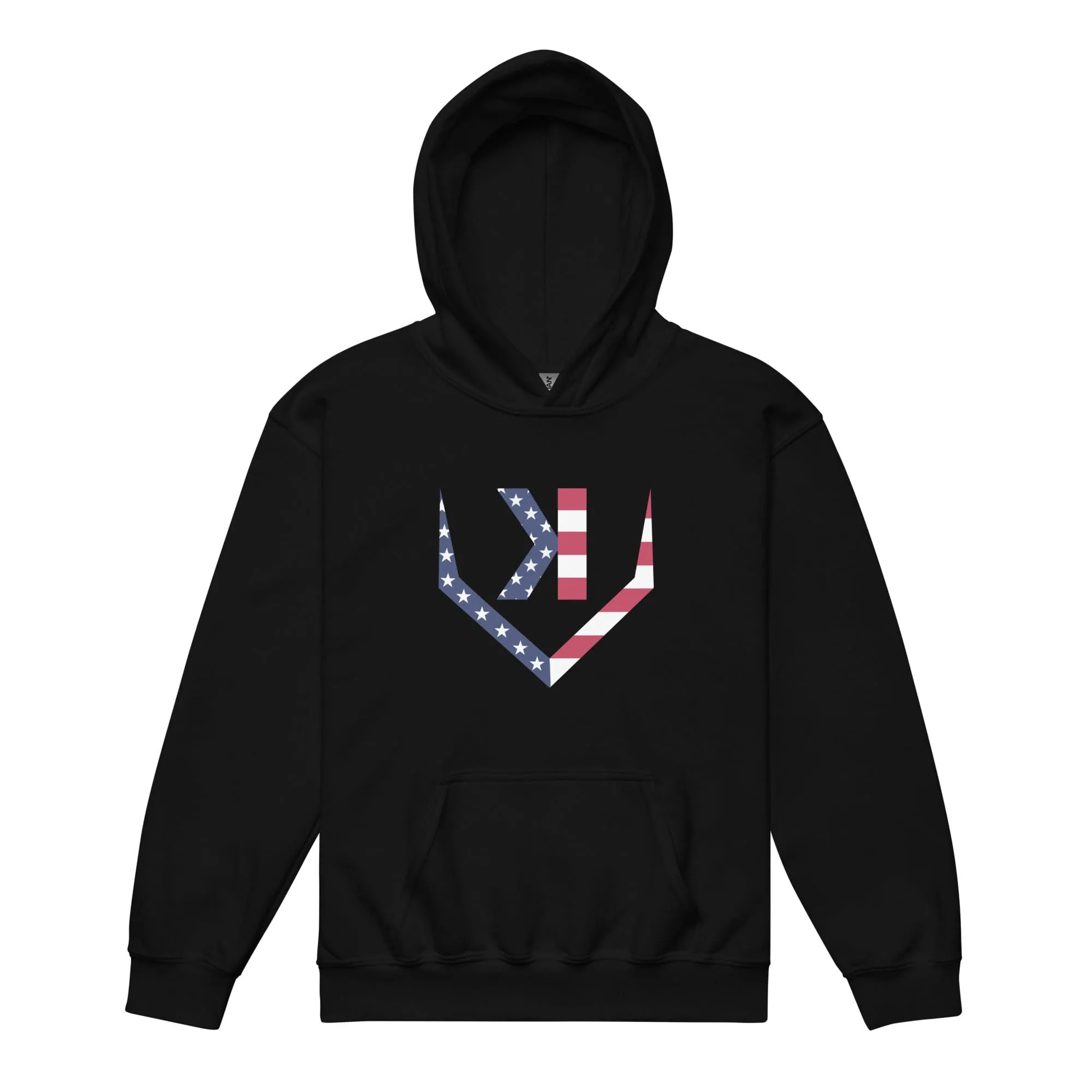 American Flag Home Plate Non-Distressed - Youth Hoodie