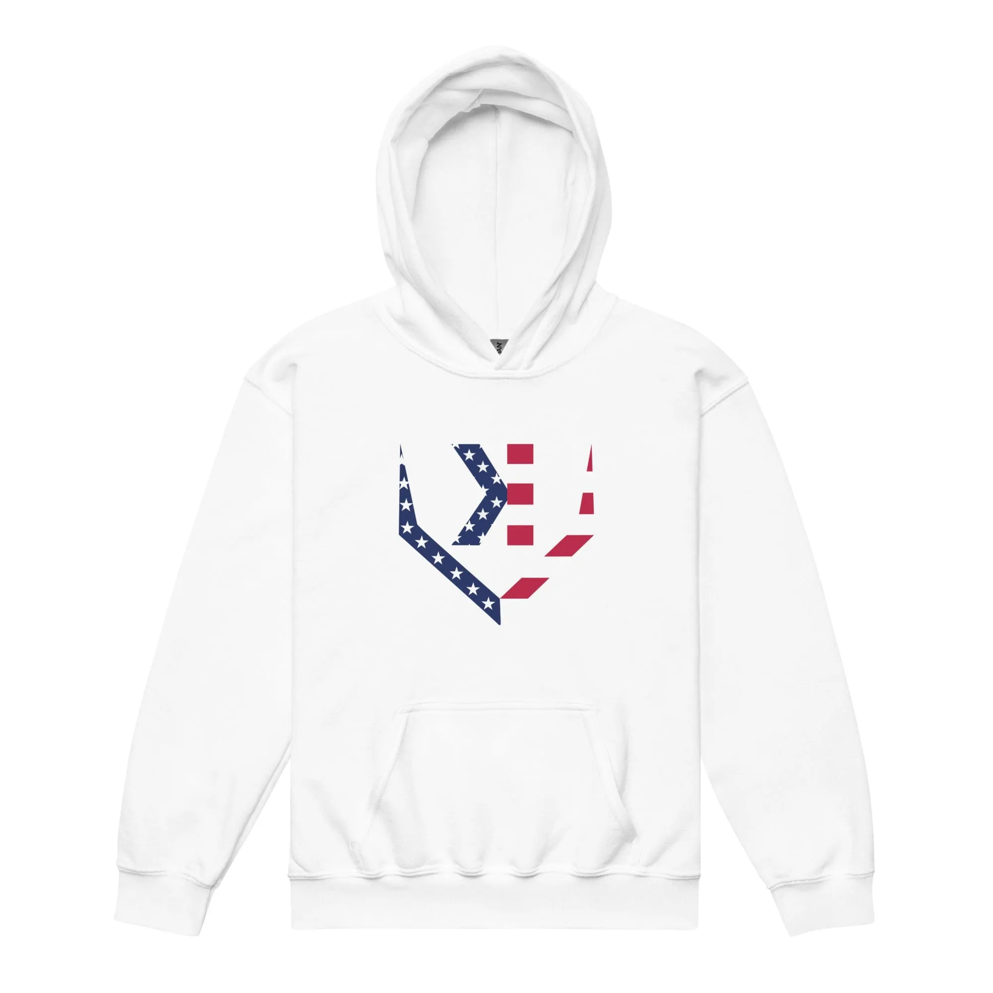 American Flag Home Plate Non-Distressed - Youth Hoodie