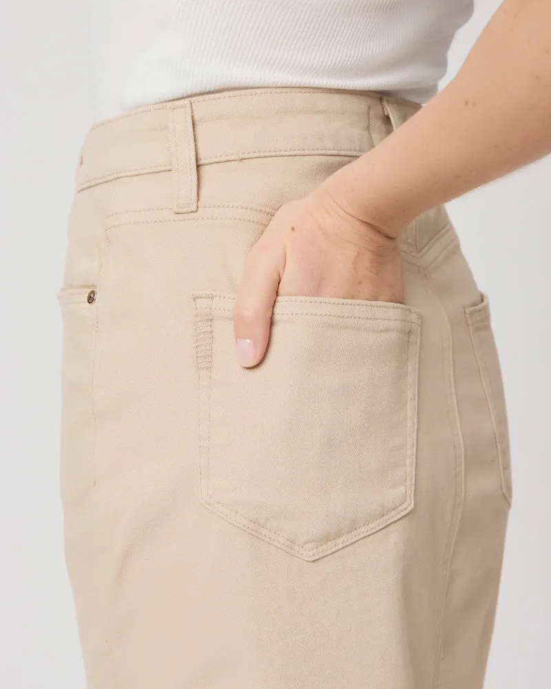 Angela Midi Skirt Soft  Beige