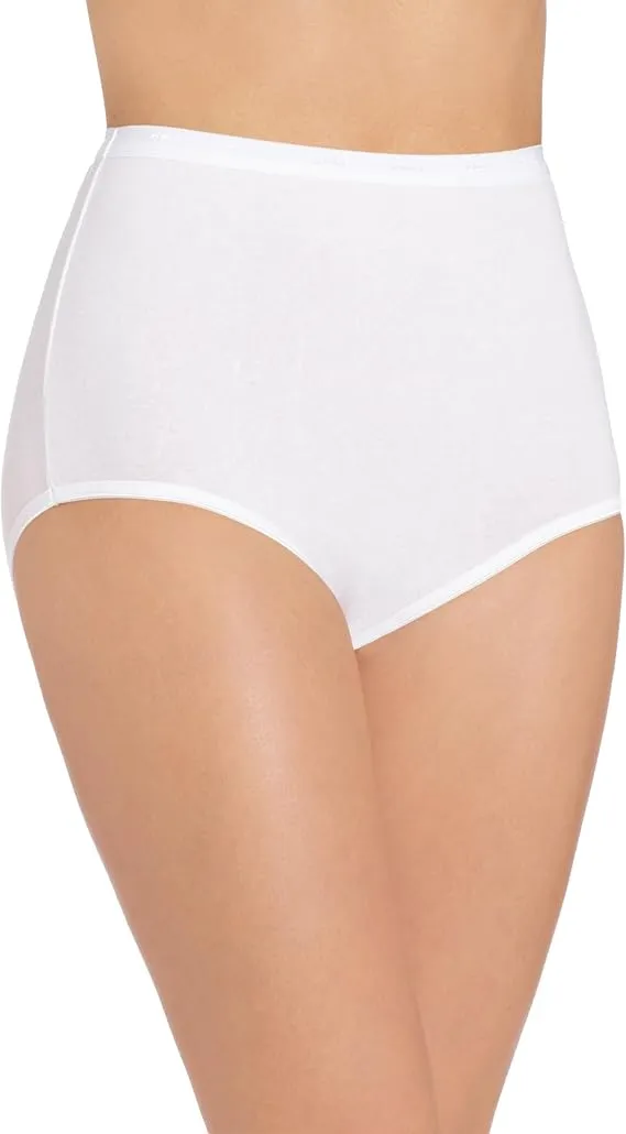 Bali Women's Cotton Full Coverage Underwear Panties  White Size 10