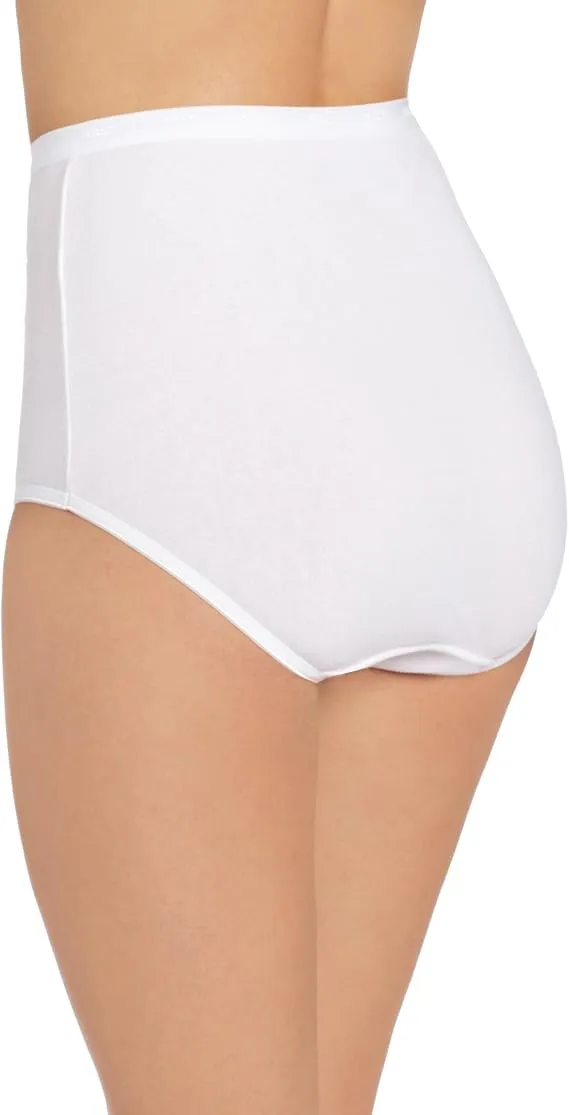 Bali Women's Cotton Full Coverage Underwear Panties  White Size 10