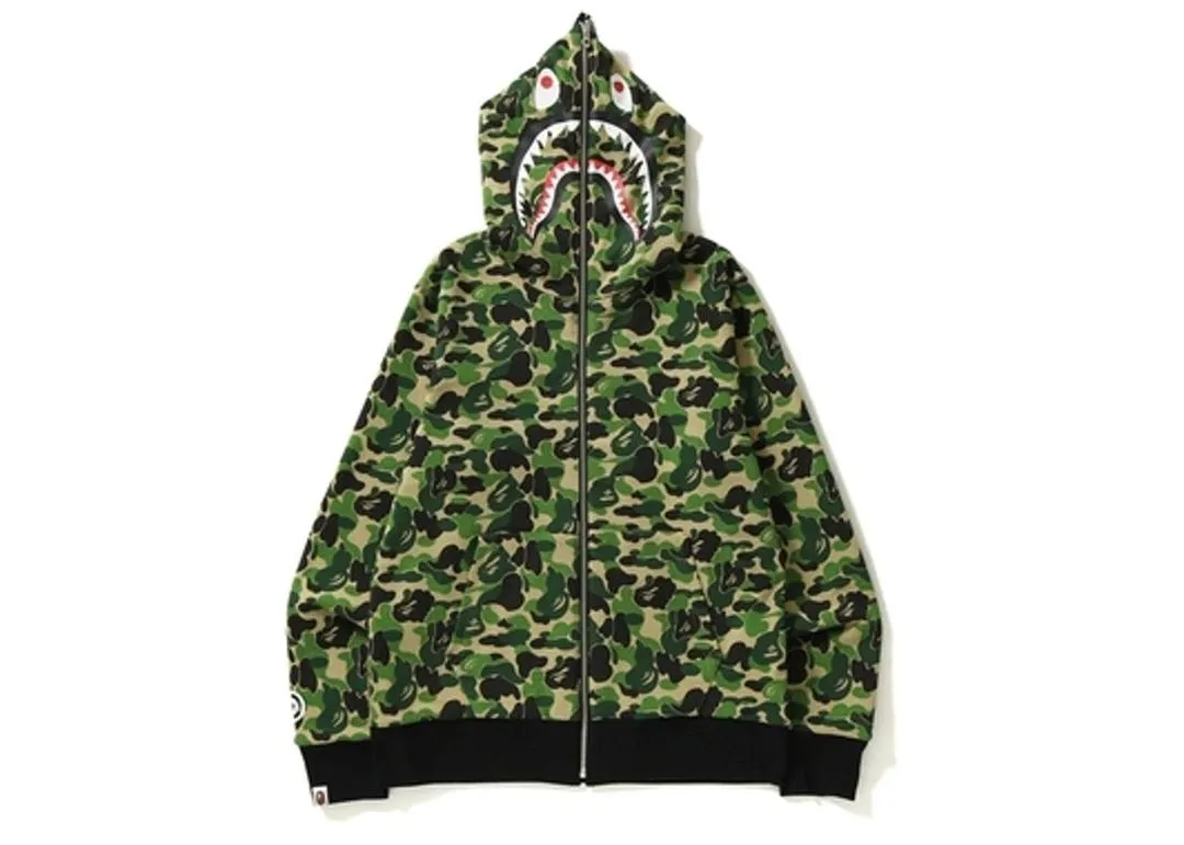 Bape ABC Reversible Shark Full Zip Hoodie Green