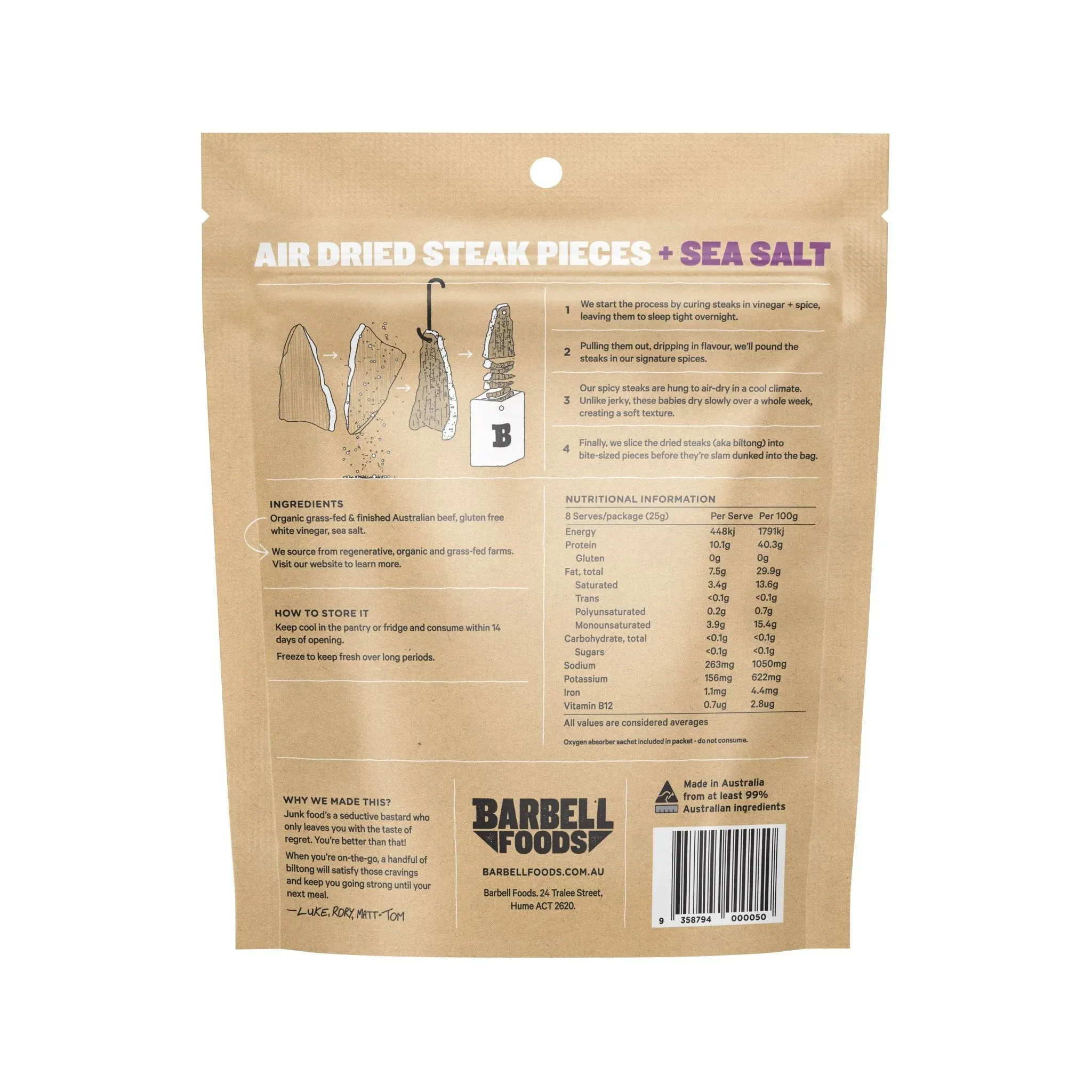 Barbell Biltong - Various Flavours - 200g