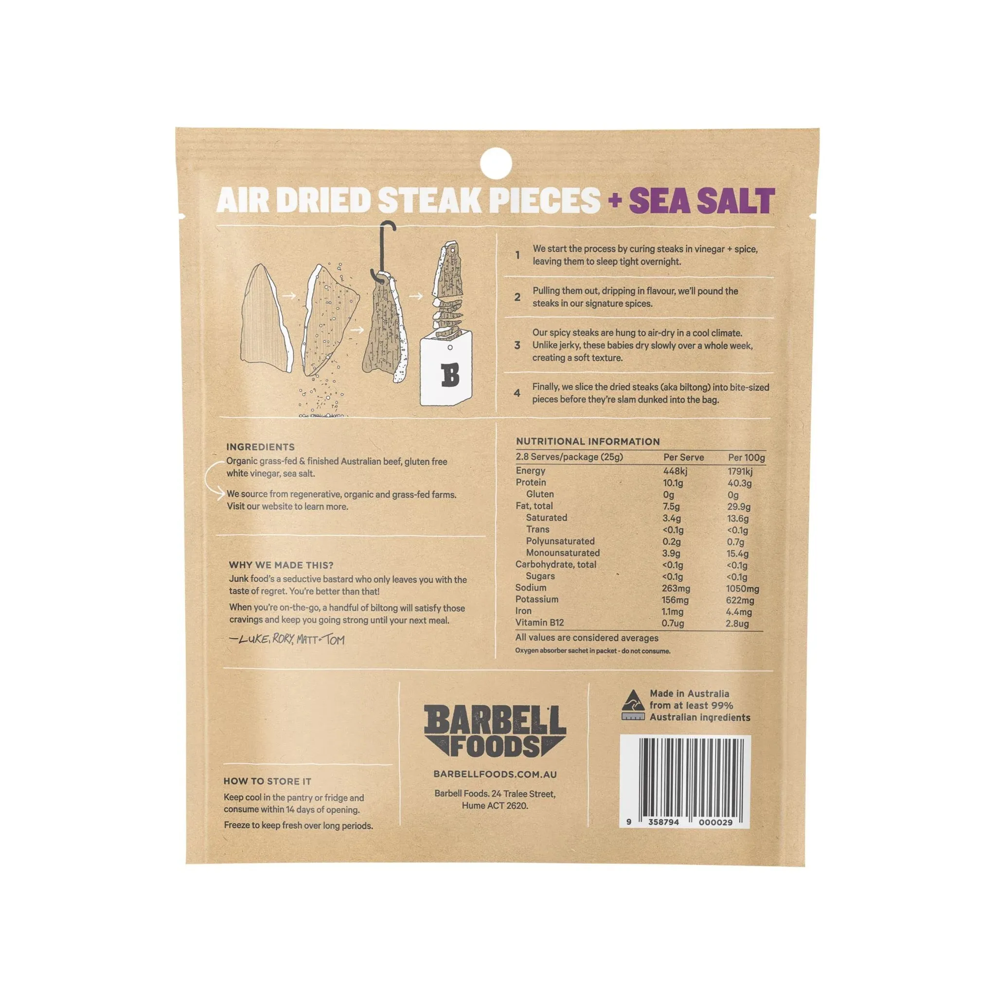 Barbell Biltong - Various Flavours - 70g