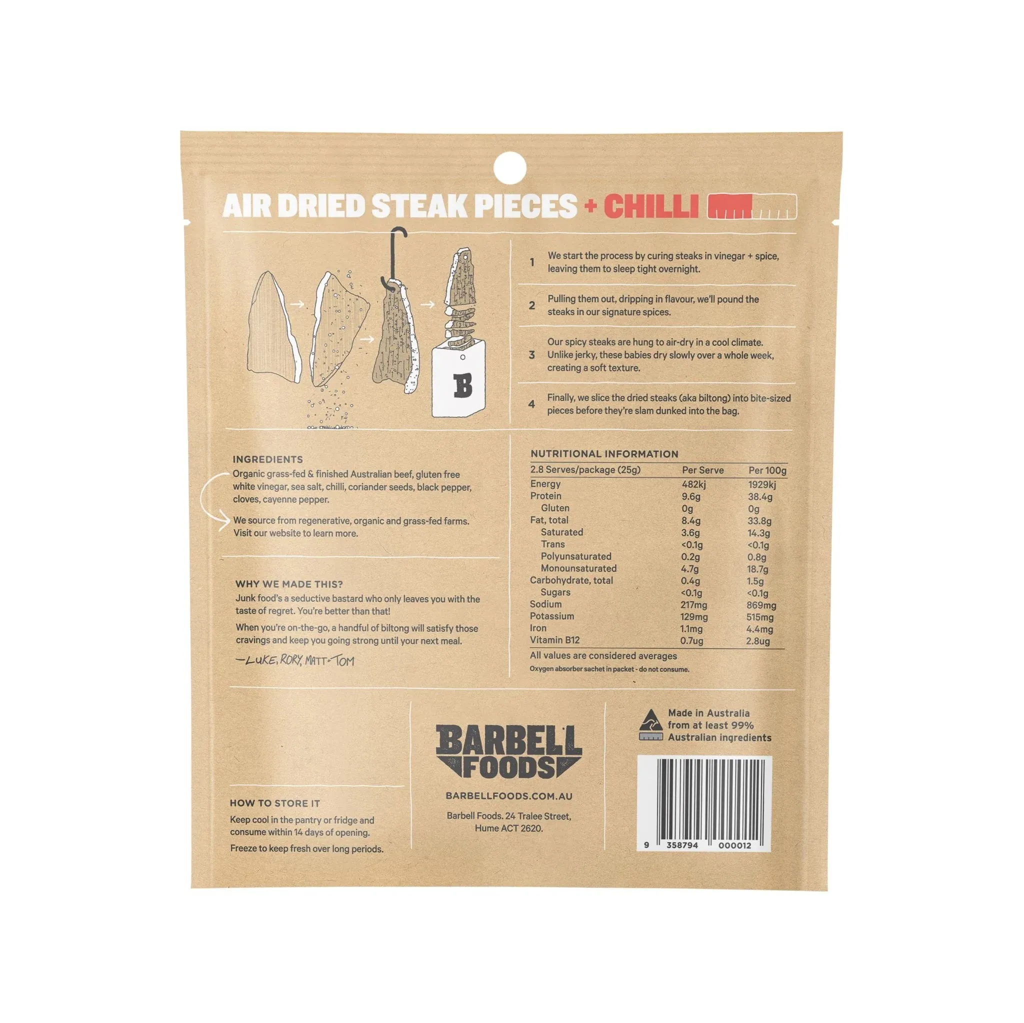 Barbell Biltong - Various Flavours - 70g