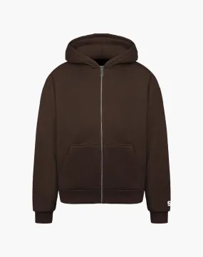 BASIC ZIP-HOODIE (BROWN)