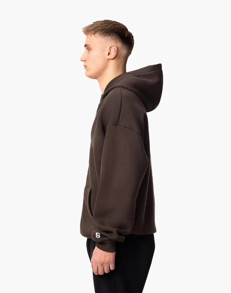 BASIC ZIP-HOODIE (BROWN)