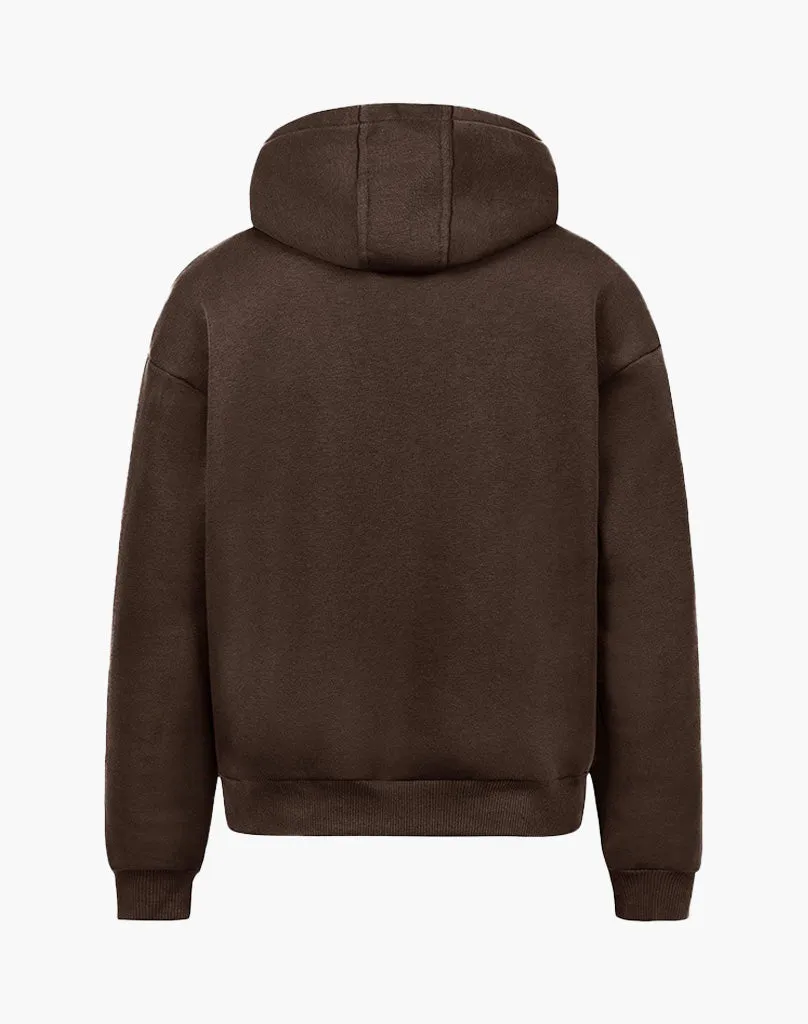 BASIC ZIP-HOODIE (BROWN)