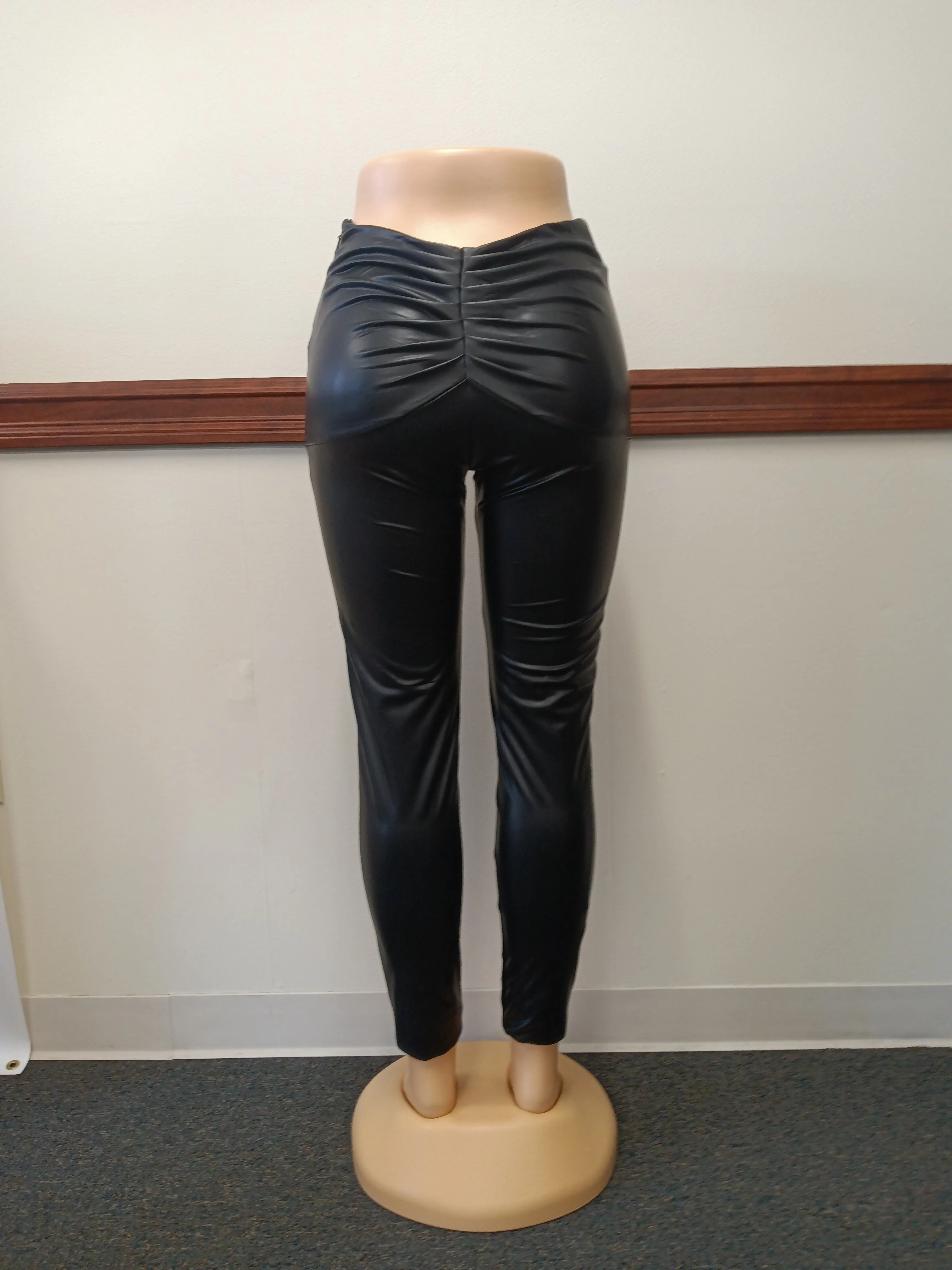 Black Faux Leather Pants Available in Size S