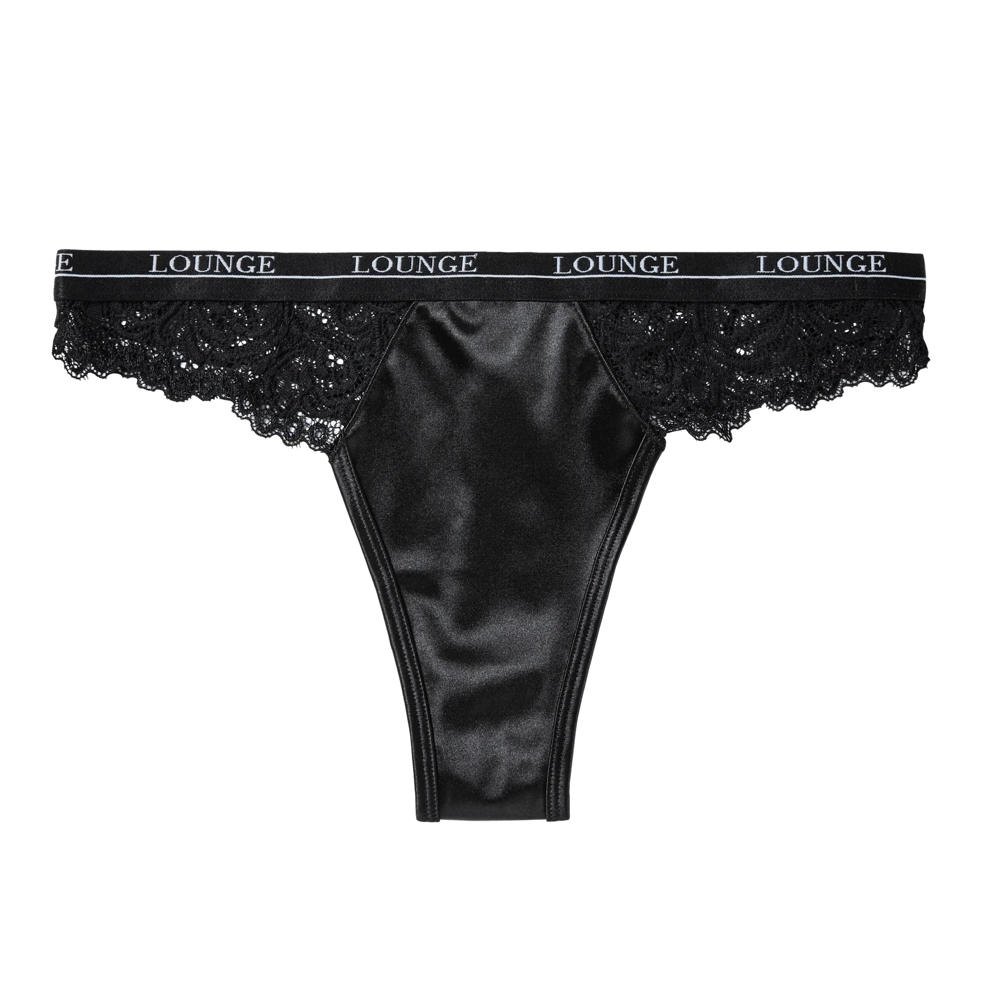 Black Silk Balcony Thong