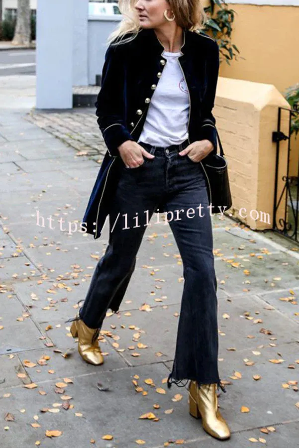 Bohemian Rhapsody Velvet Double Breasted Flap Coat