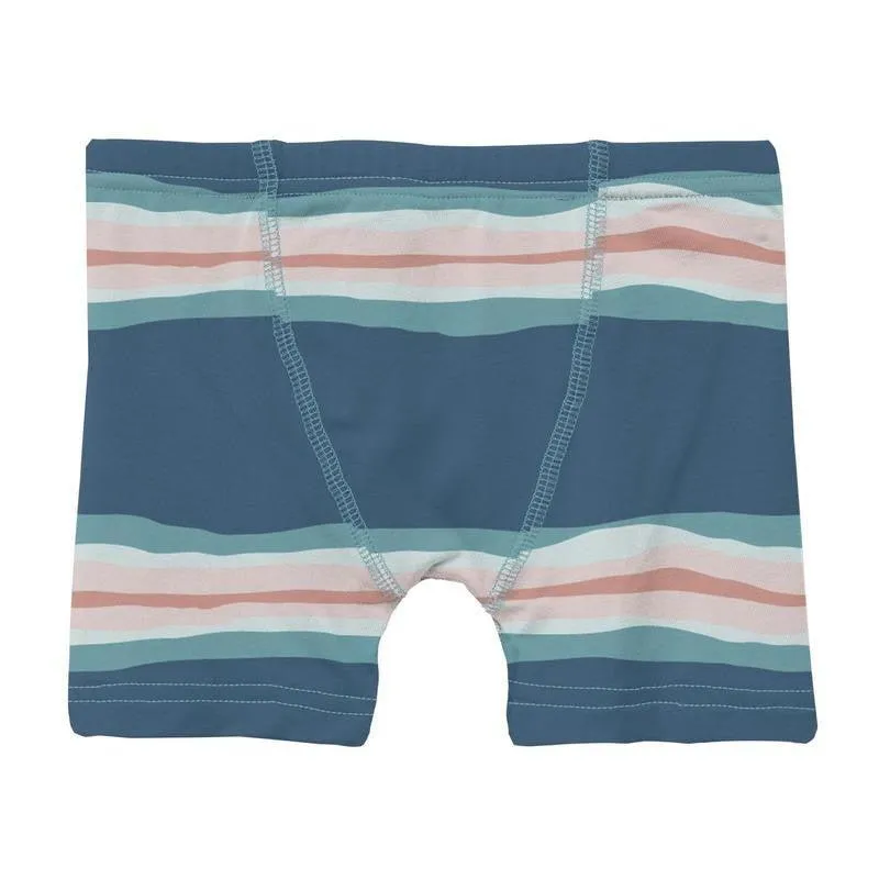Boy's Print Boxer Briefs Set - Abstract Prismatic Spring & Heather Mist Night Sky Bear