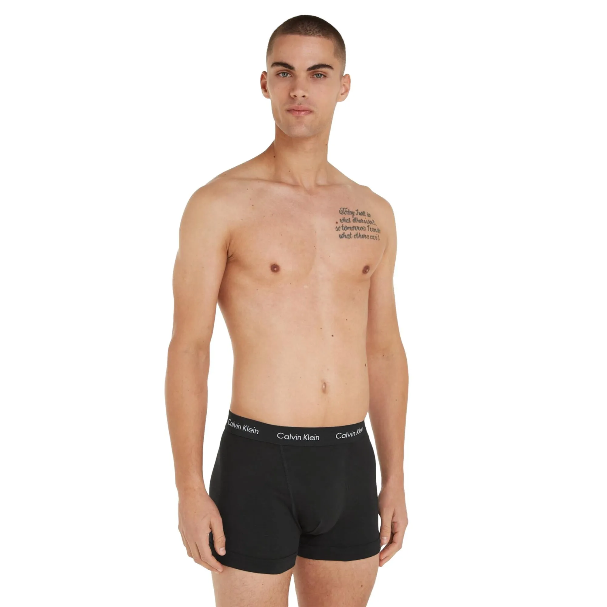 Calvin Klein Cotton Stretch Trunks 3 Pack - Black / Black