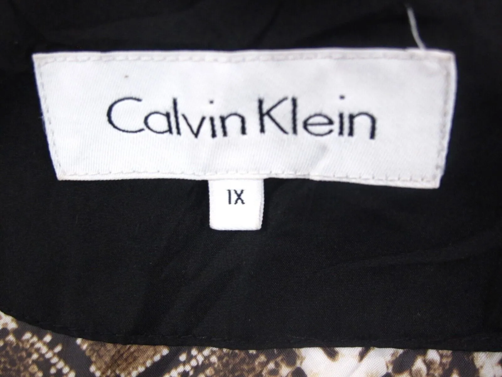 Calvin Klein Womens Puffer Hooded Jacket Full Zip Long Sleeves Black Size 1X