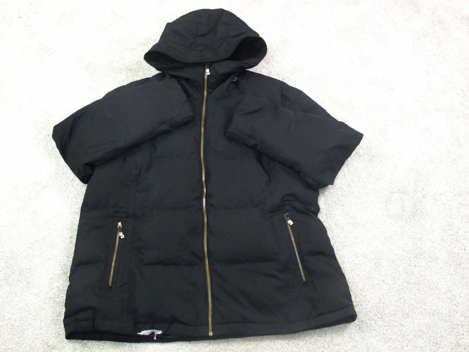 Calvin Klein Womens Puffer Hooded Jacket Full Zip Long Sleeves Black Size 1X