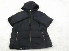 Calvin Klein Womens Puffer Hooded Jacket Full Zip Long Sleeves Black Size 1X