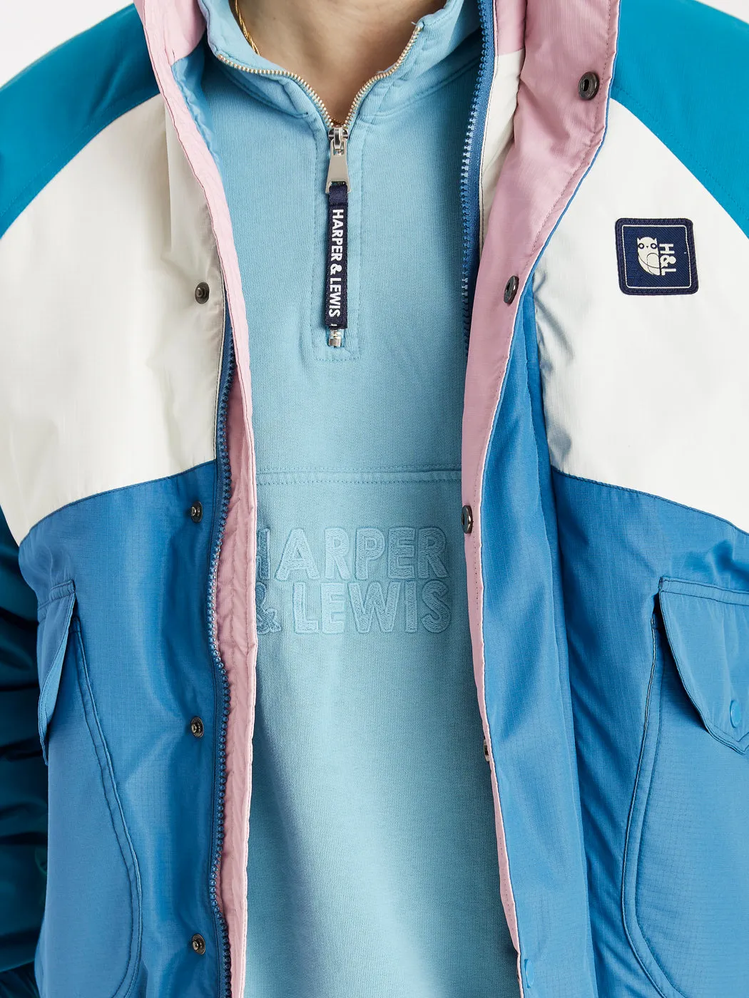Camille 1/4 Zip Sweater Steel Blue