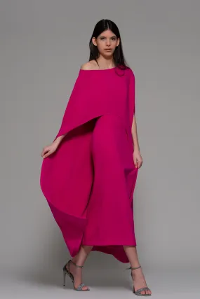 Cape-Like Column Midi Dress