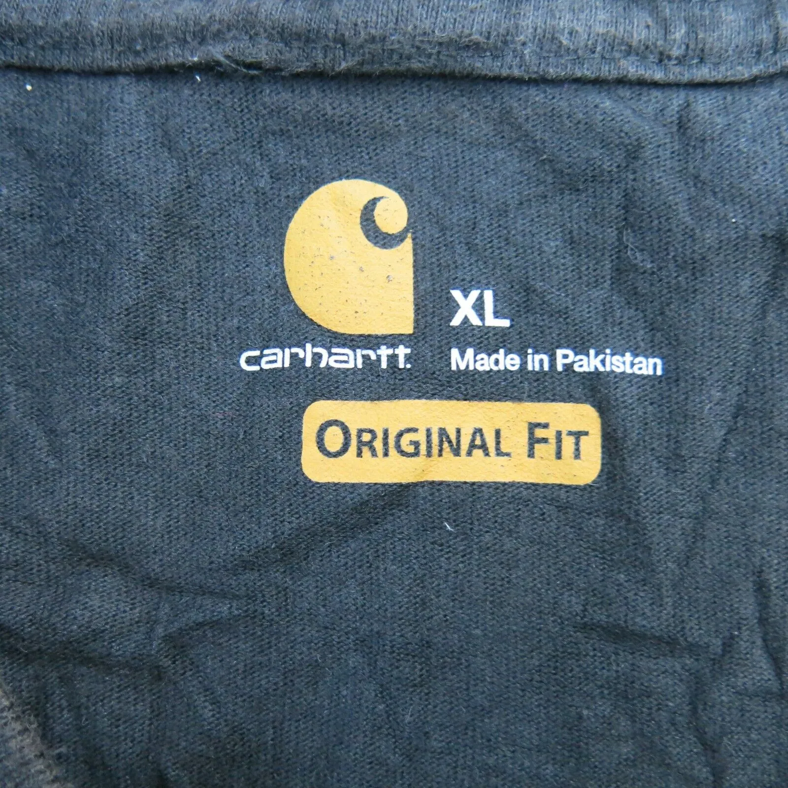 Carhartt Shirt Mens XL Black Short Sleeve Original Fit Logo Work Wear Pocket Tee