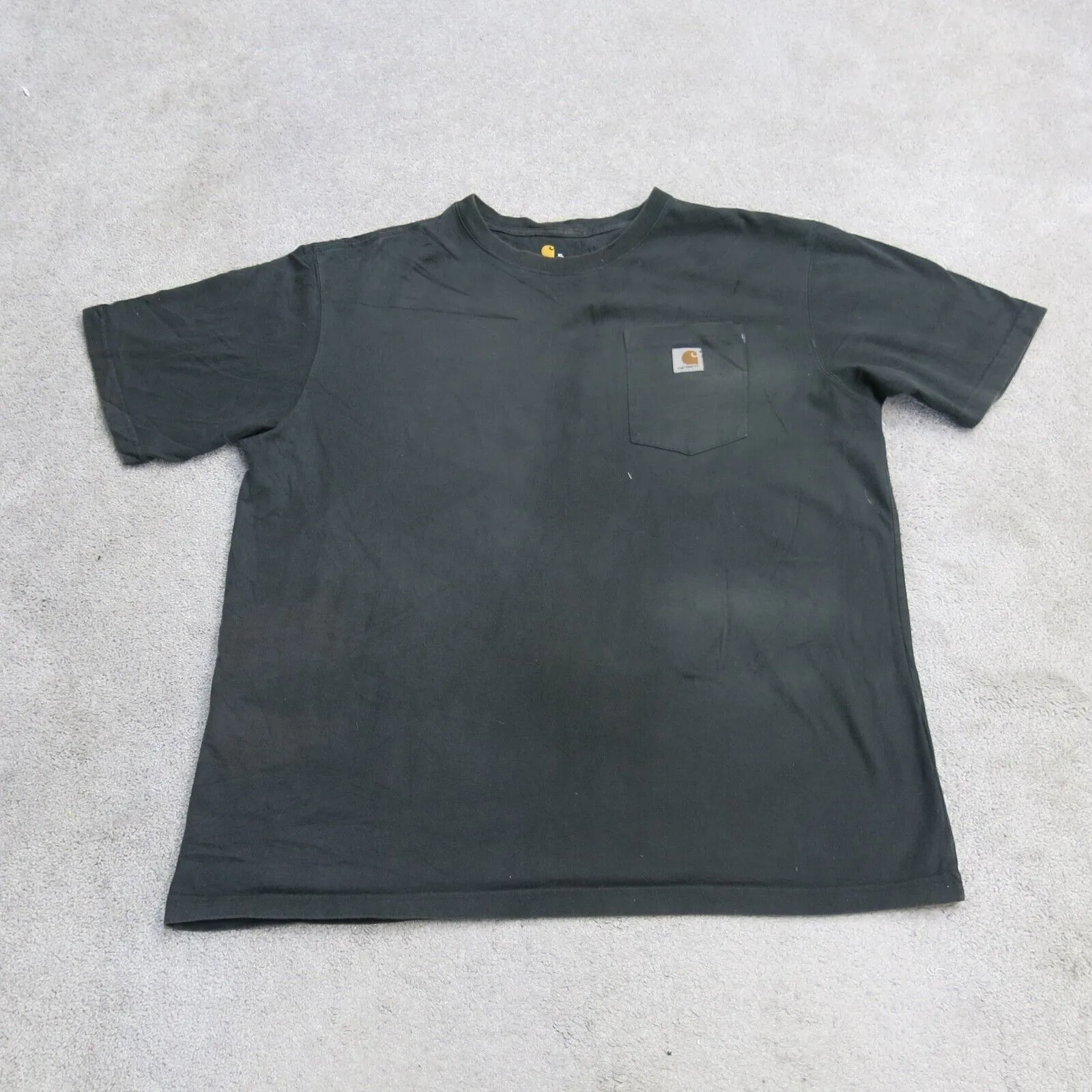 Carhartt Shirt Mens XL Black Short Sleeve Original Fit Logo Work Wear Pocket Tee