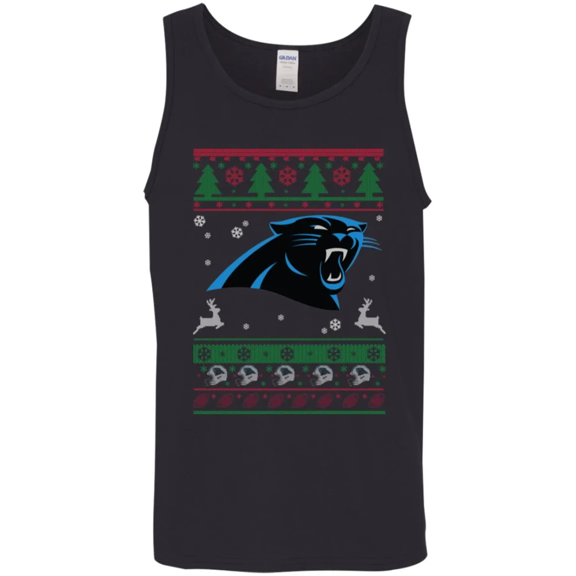 Carolina Panthers Logo Football Teams Ugly Christmas Sweater Men Tank Top