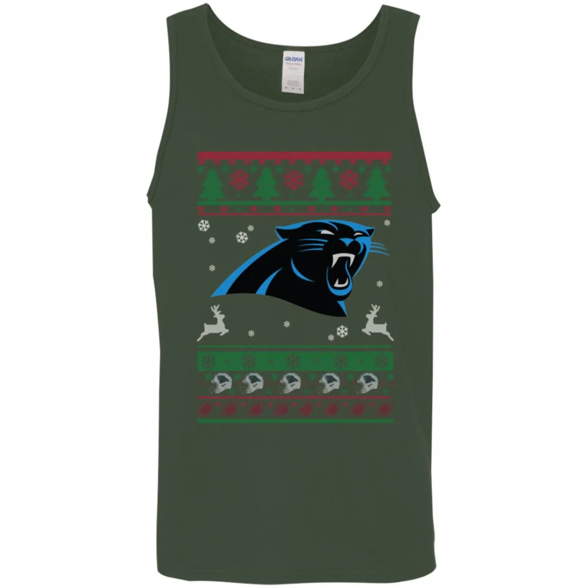 Carolina Panthers Logo Football Teams Ugly Christmas Sweater Men Tank Top