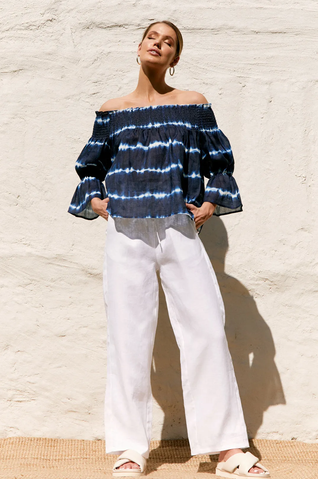 Casey linen pants - white