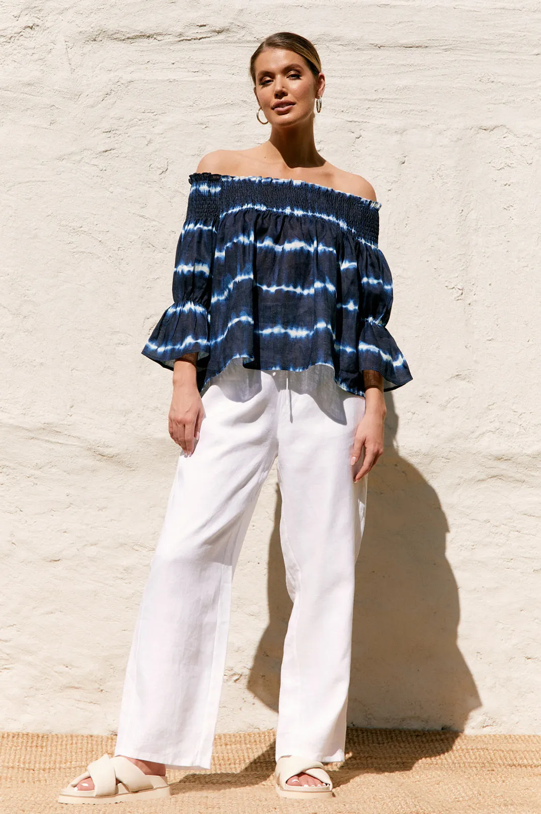 Casey linen pants - white