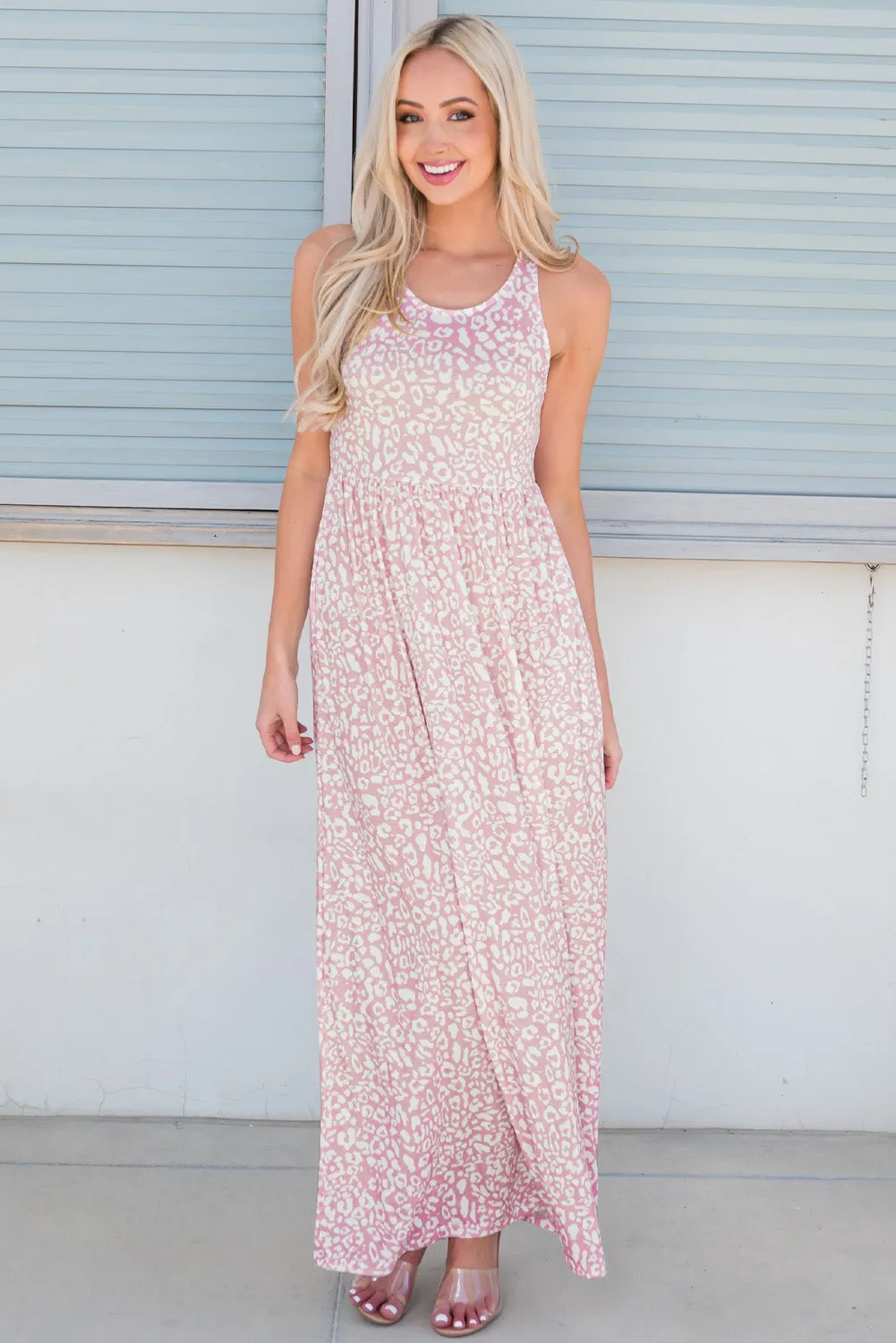 Casual Maxi Dress: Leopard Print Sleeveless Summer Dress