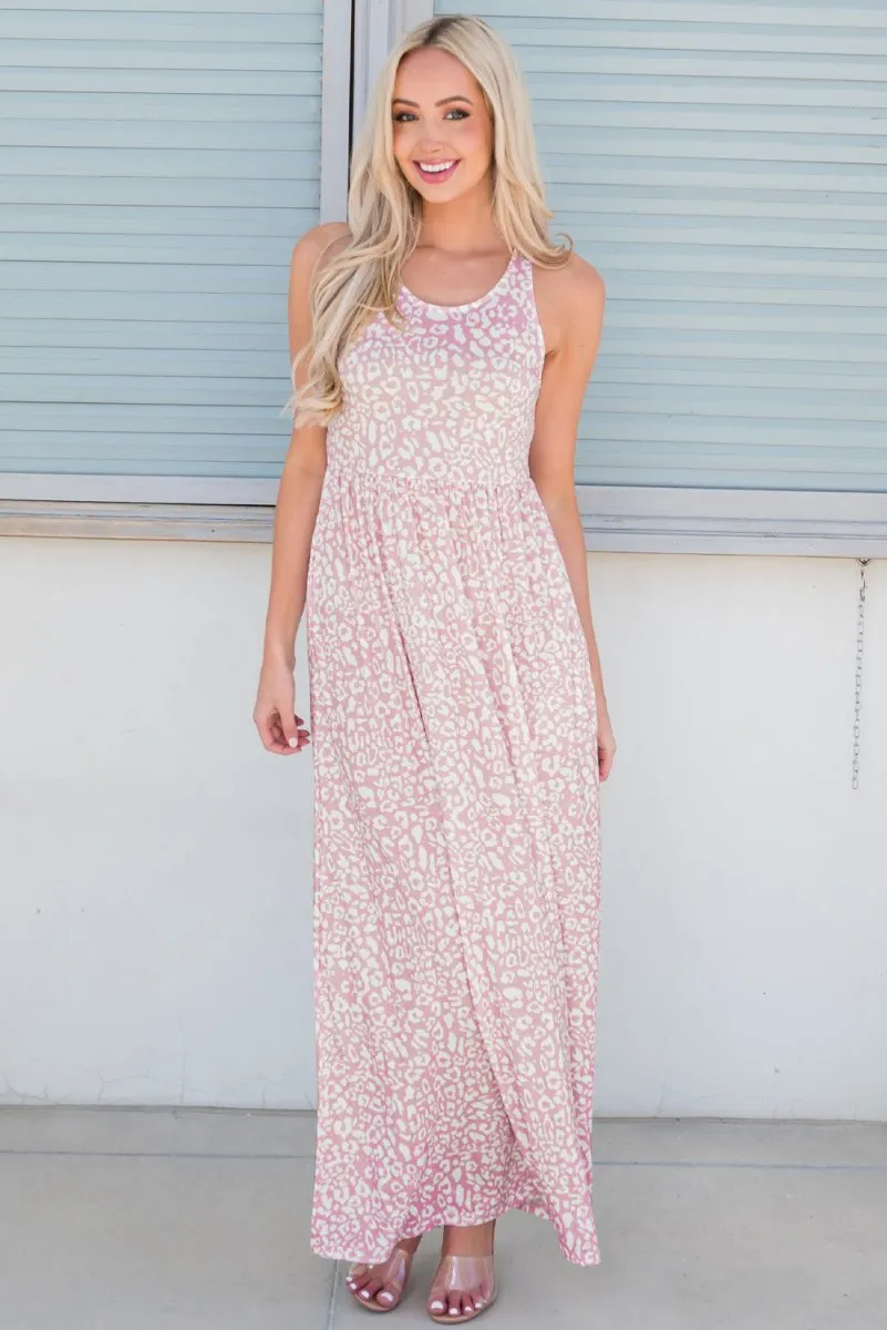 Casual Maxi Dress: Leopard Print Sleeveless Summer Dress