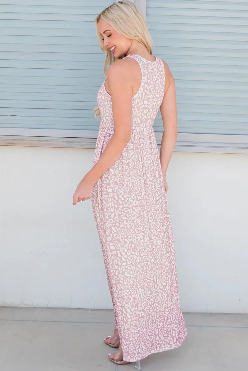 Casual Maxi Dress: Leopard Print Sleeveless Summer Dress