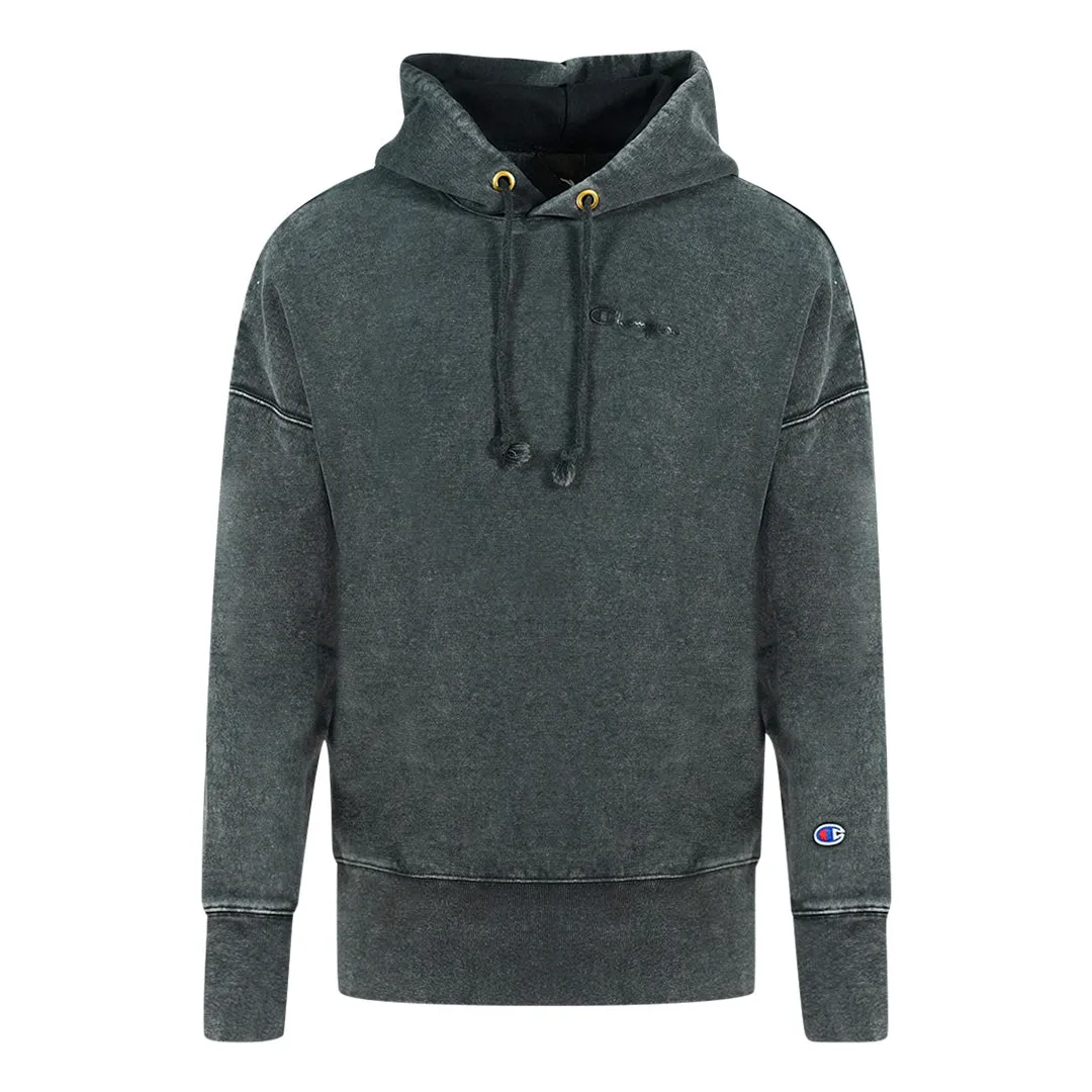 Champion Small Signature Logo on Chest All Black Hoodie