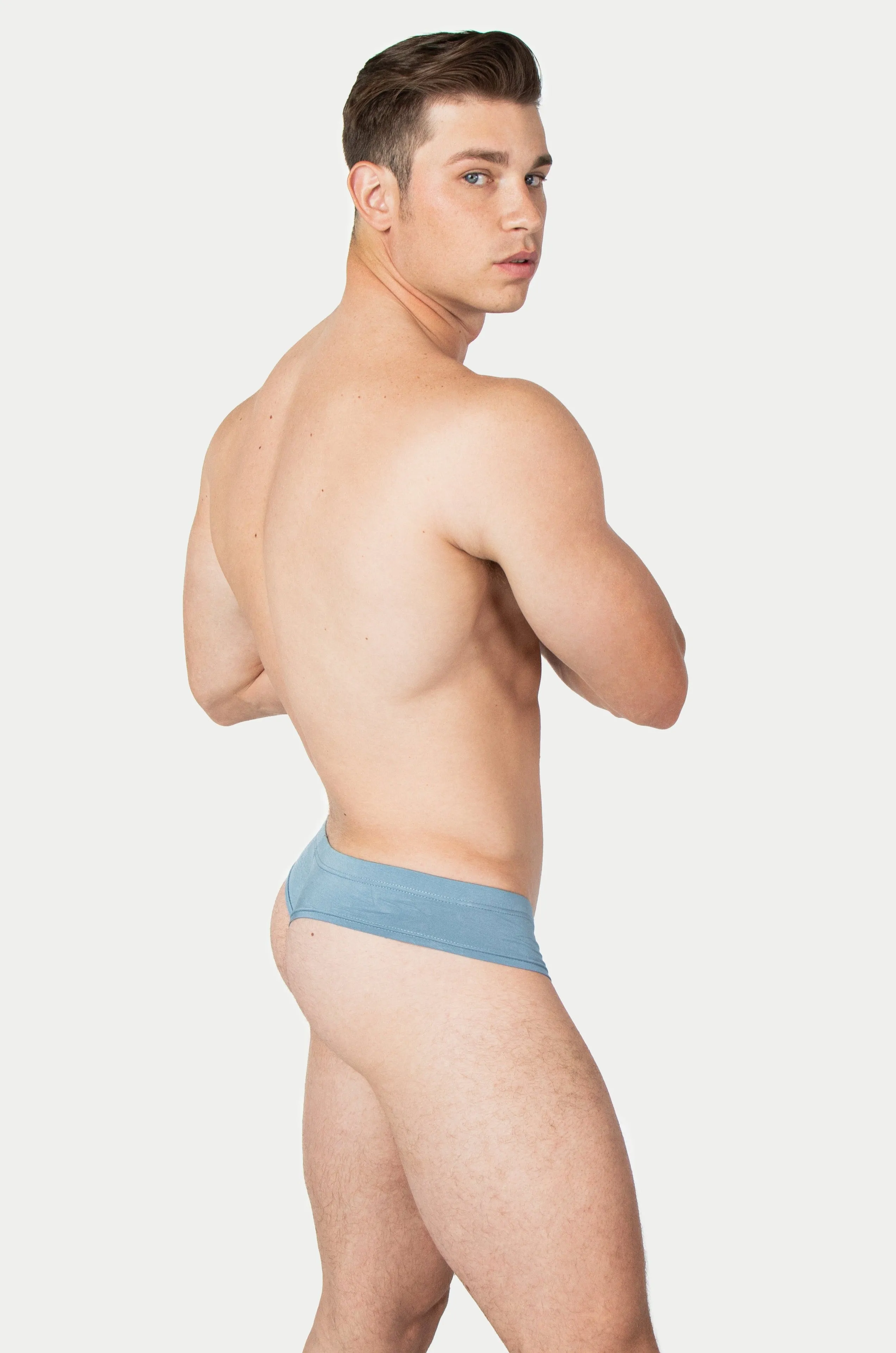 CHEEKY Thong Briefs - Smoky Blue