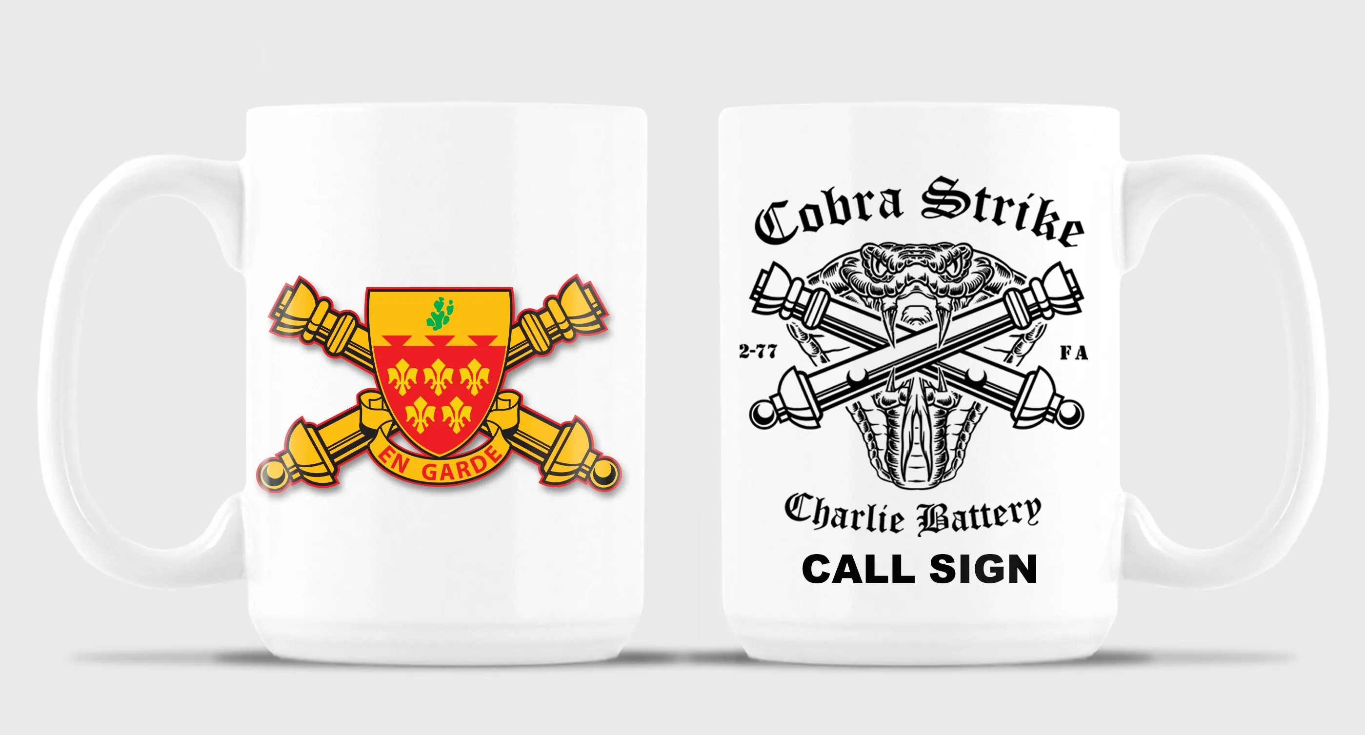 Cobra Strike 15 oz Coffee Mug- All White or White with Black Trim