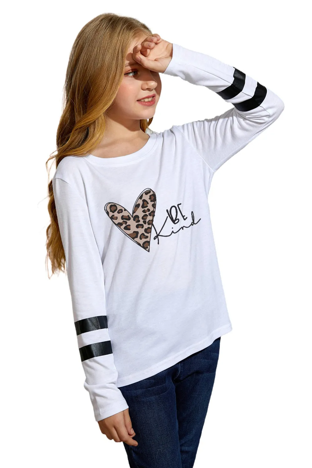 Cotton Blend Striped Little Girl Long Sleeve Shirts