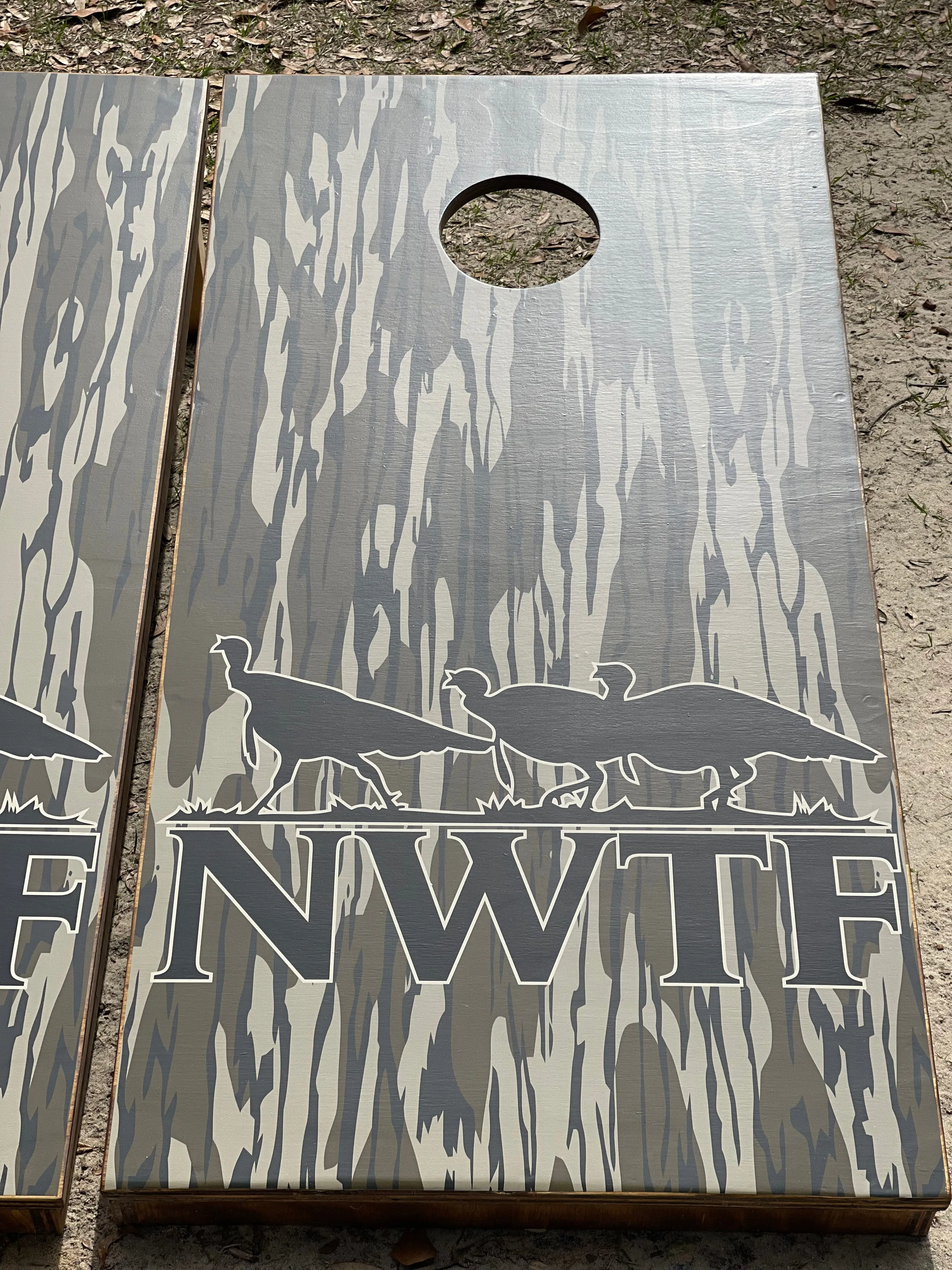 Custom Bottomland Camo Cornhole Set With Bean Bags
