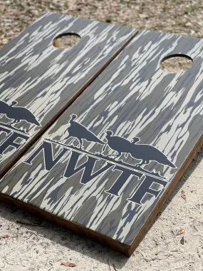 Custom Bottomland Camo Cornhole Set With Bean Bags